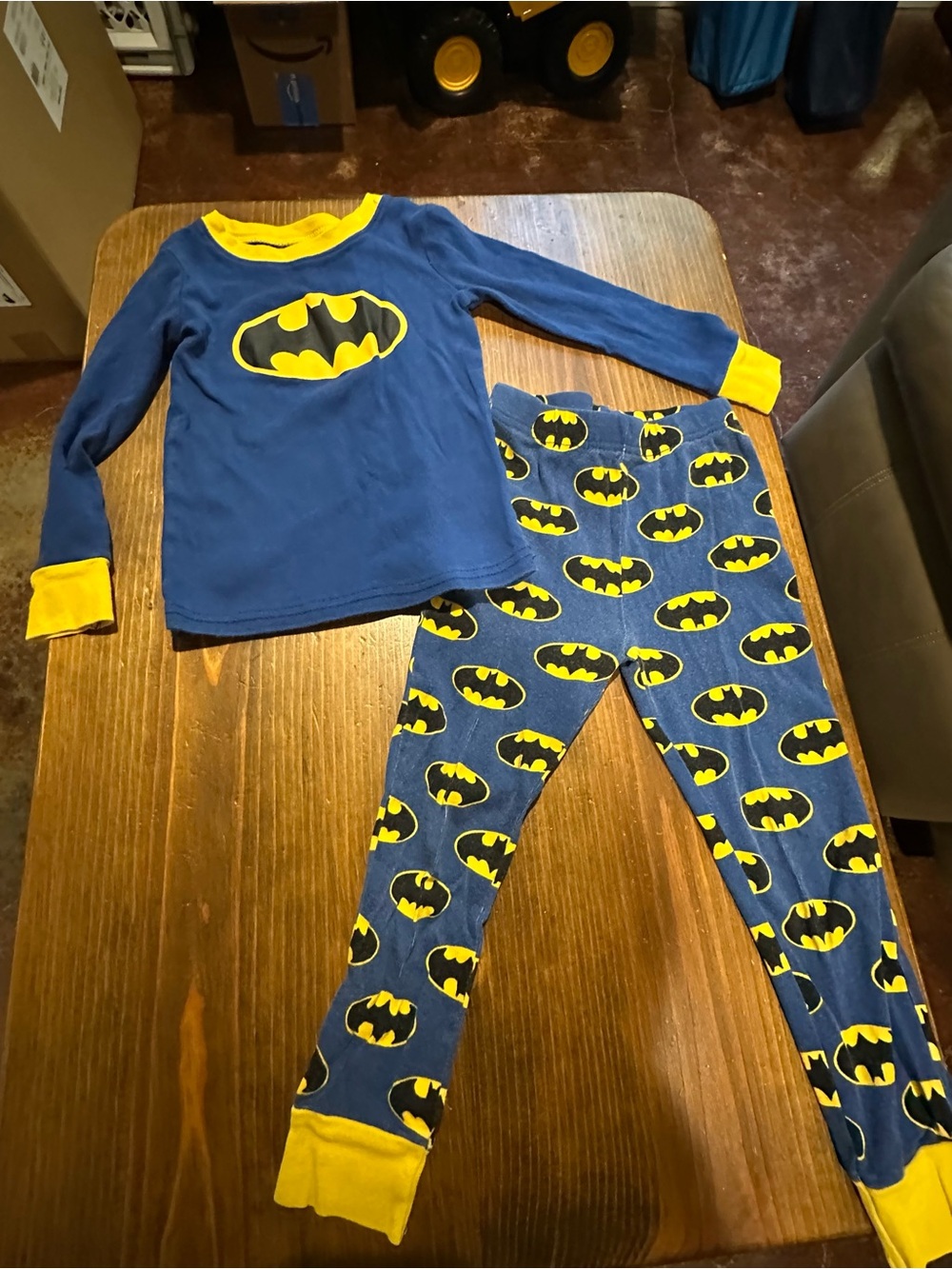 Batman Blue and Yellow Logo Kids Pajama Set